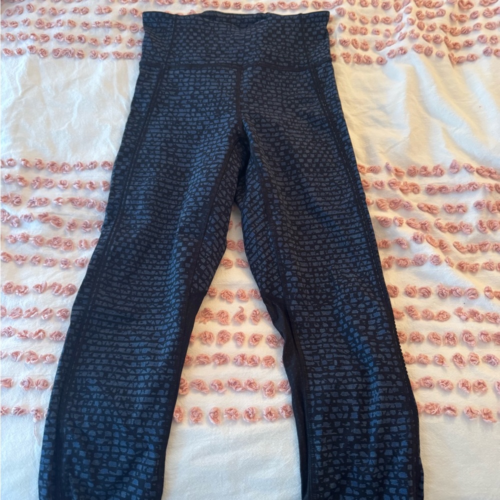 Lululemon Athletica Navy Patterned Leggings